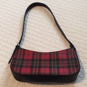 Liz Claiborne Crazy Horse Red Tartan Handbag